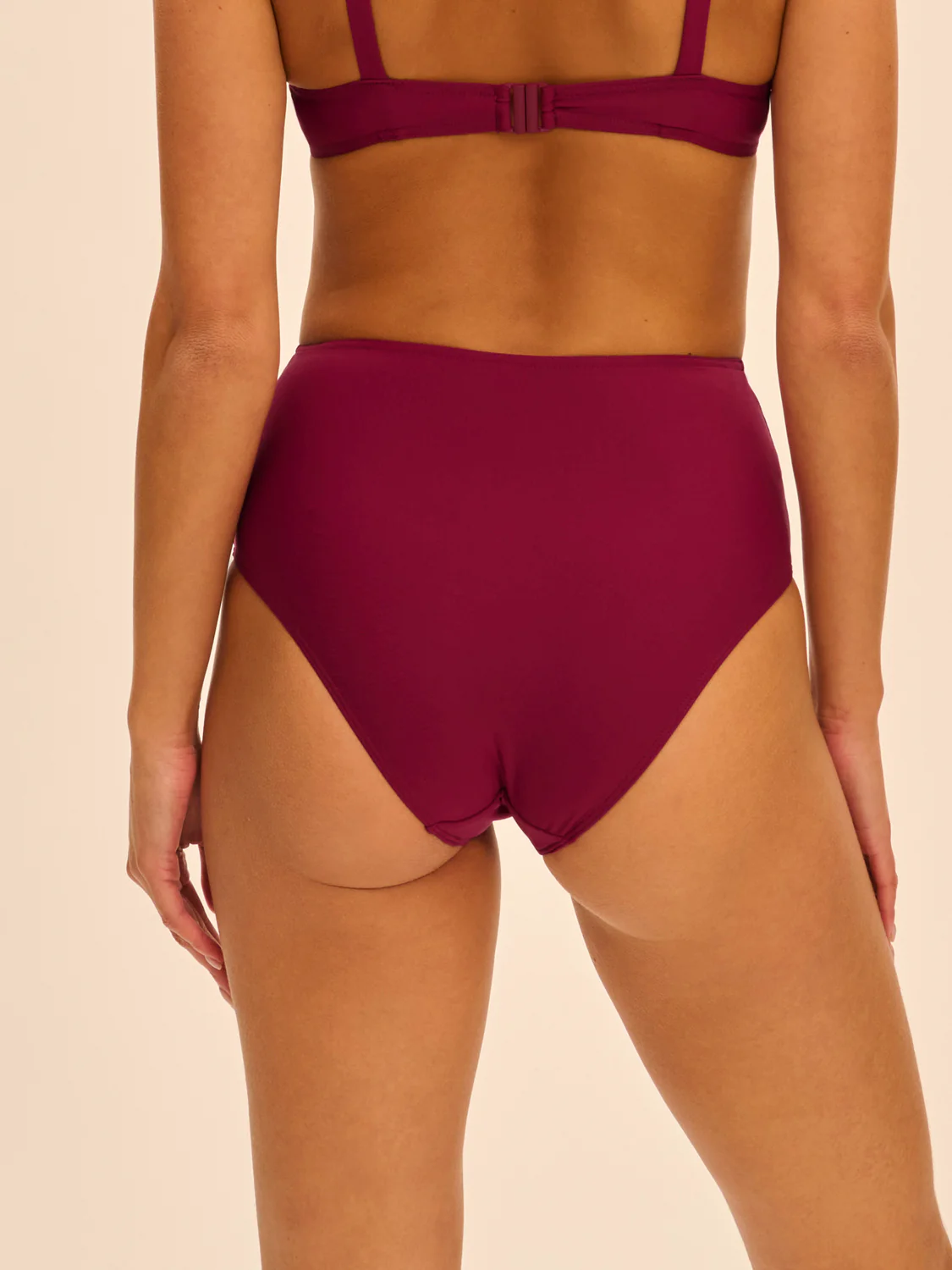 Culotte de bain taille haute - Cassis - Image 2