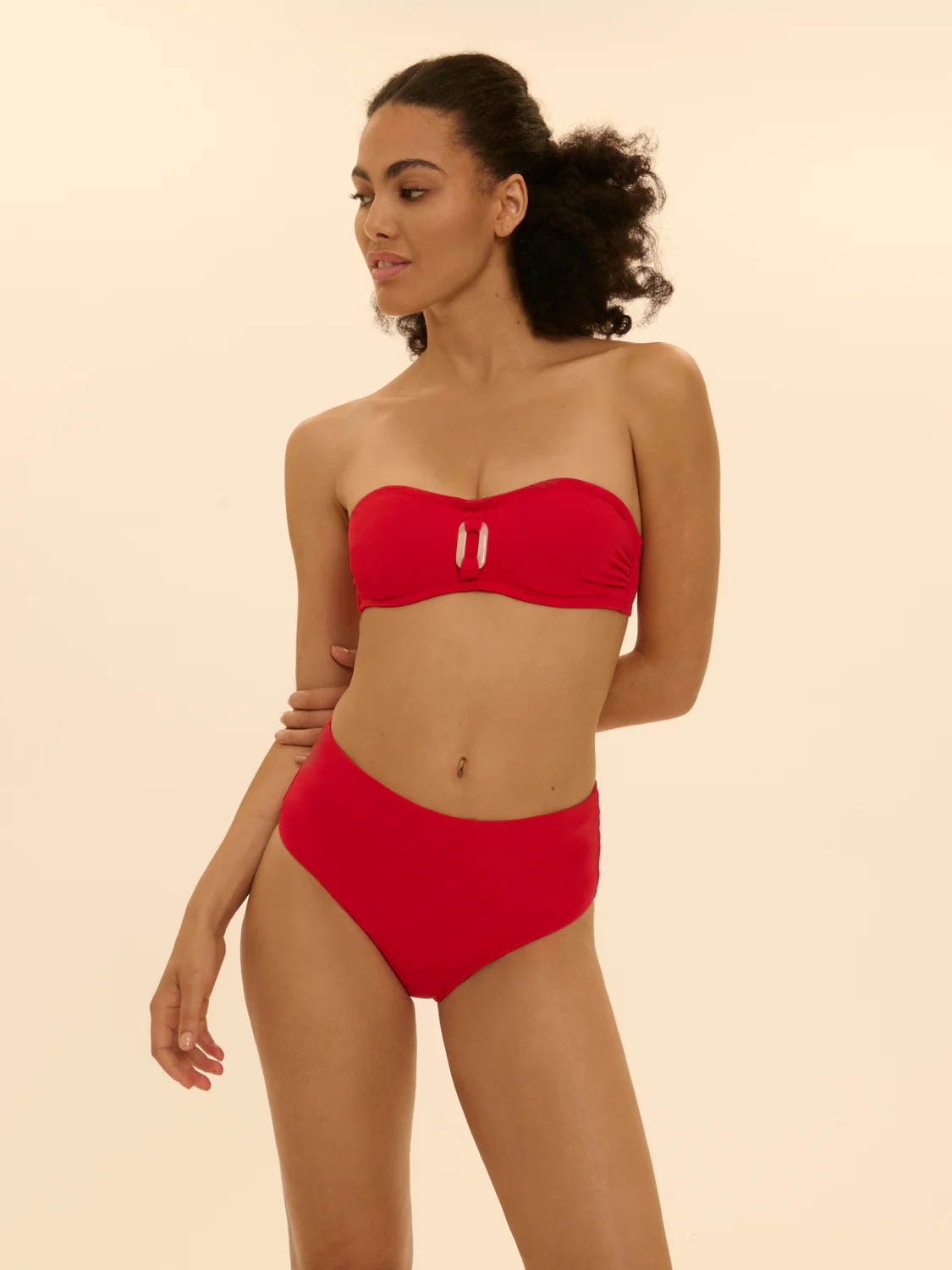 Culotte de bain taille haute - Ecarlate - Image 3