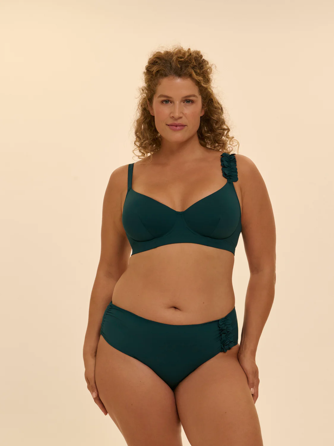 Culotte de bain taille haute - Emeraude - Image 10