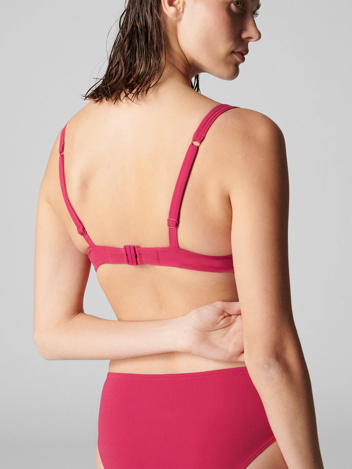 Culotte de bain taille haute - Framboise - Image 2
