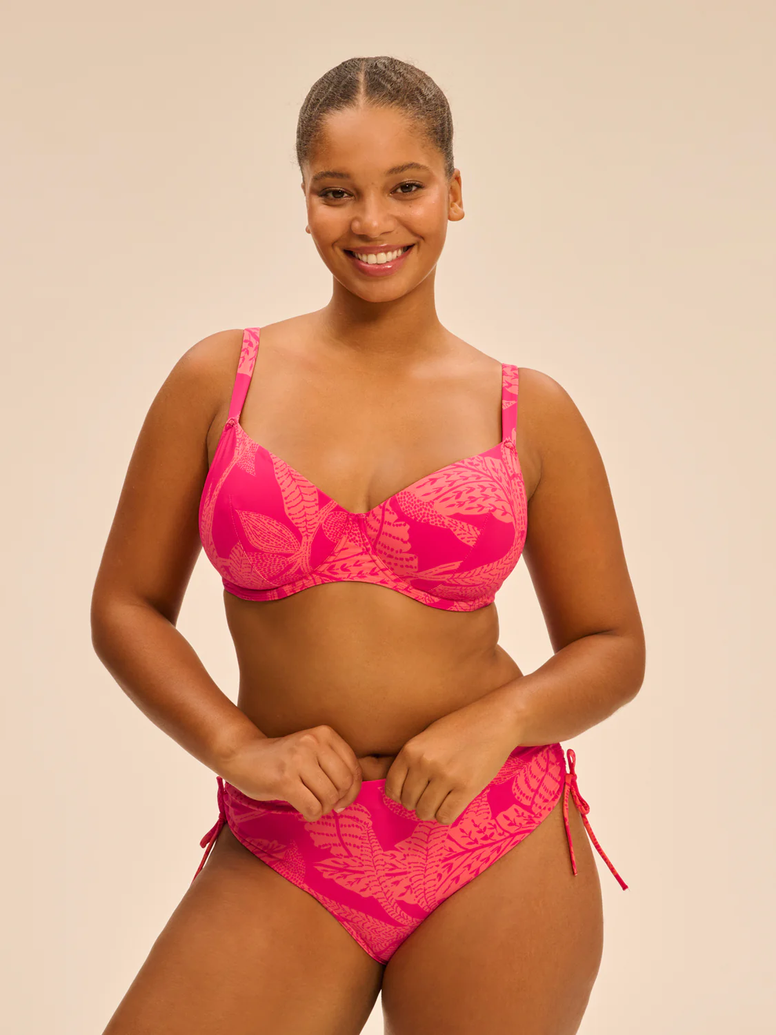 Culotte de bain taille haute - Imprimé Bright Rose - Image 8