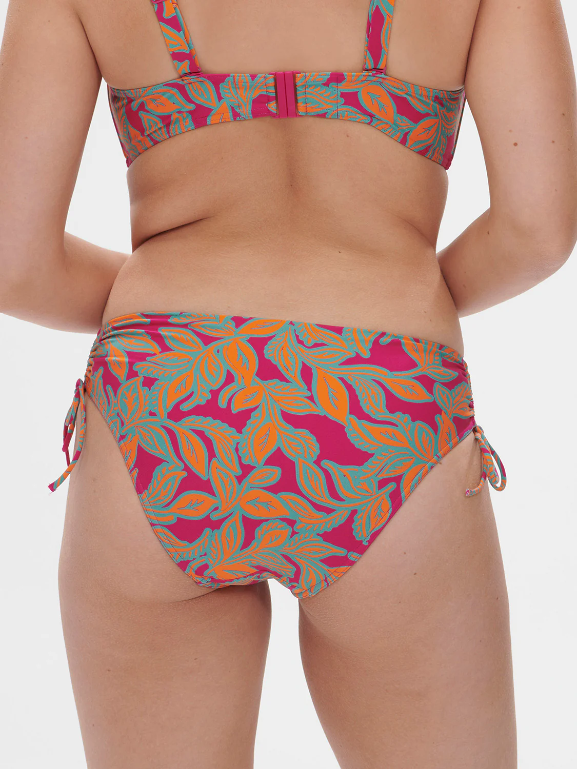 Culotte de bain taille haute - Imprimé Rose Ménara - Image 4