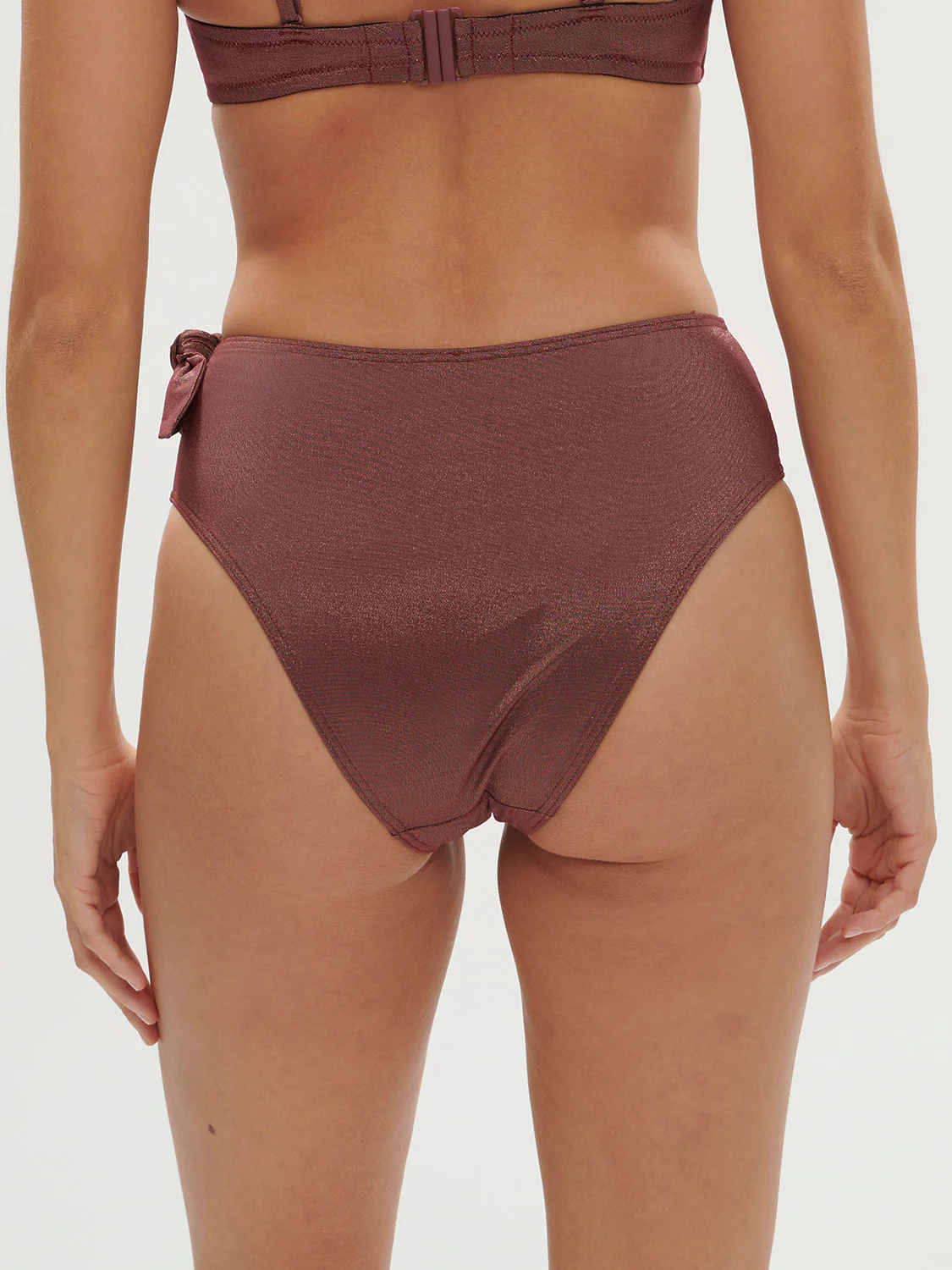 Culotte de bain taille haute - Lurex Dark Purple - Image 2