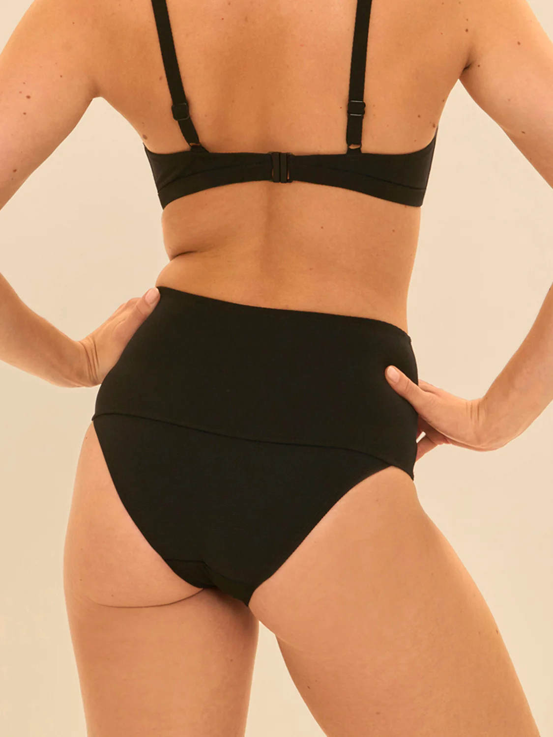 Culotte de bain taille haute - Noir - Image 2