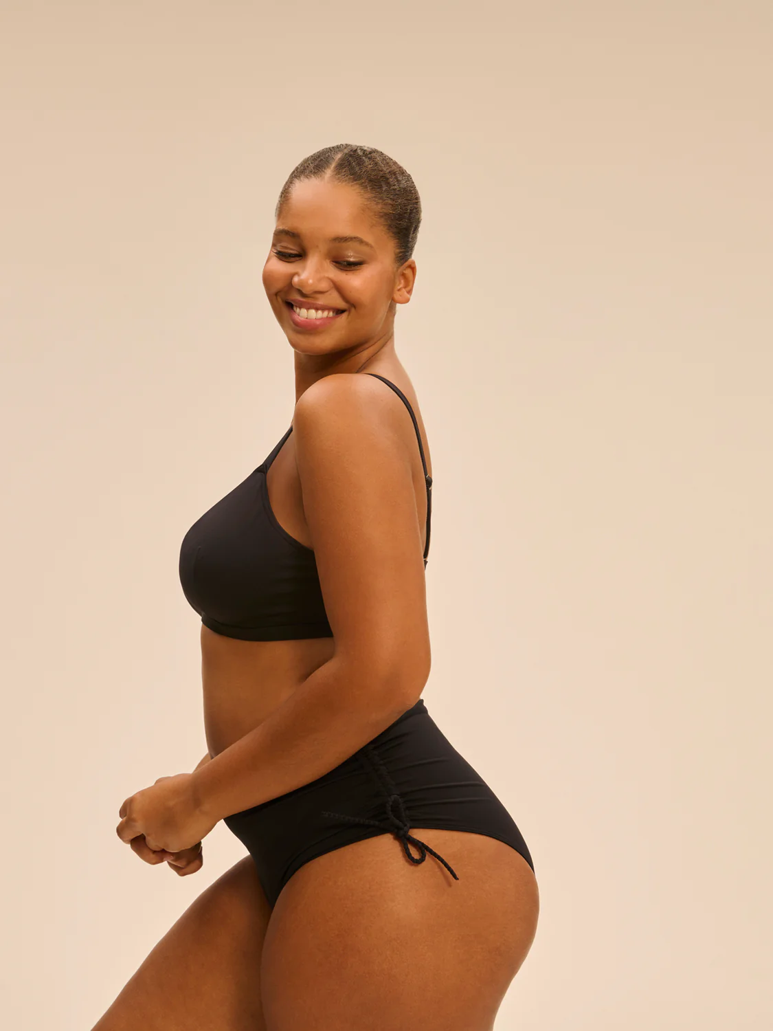 Culotte de bain taille haute - Noir - Image 9