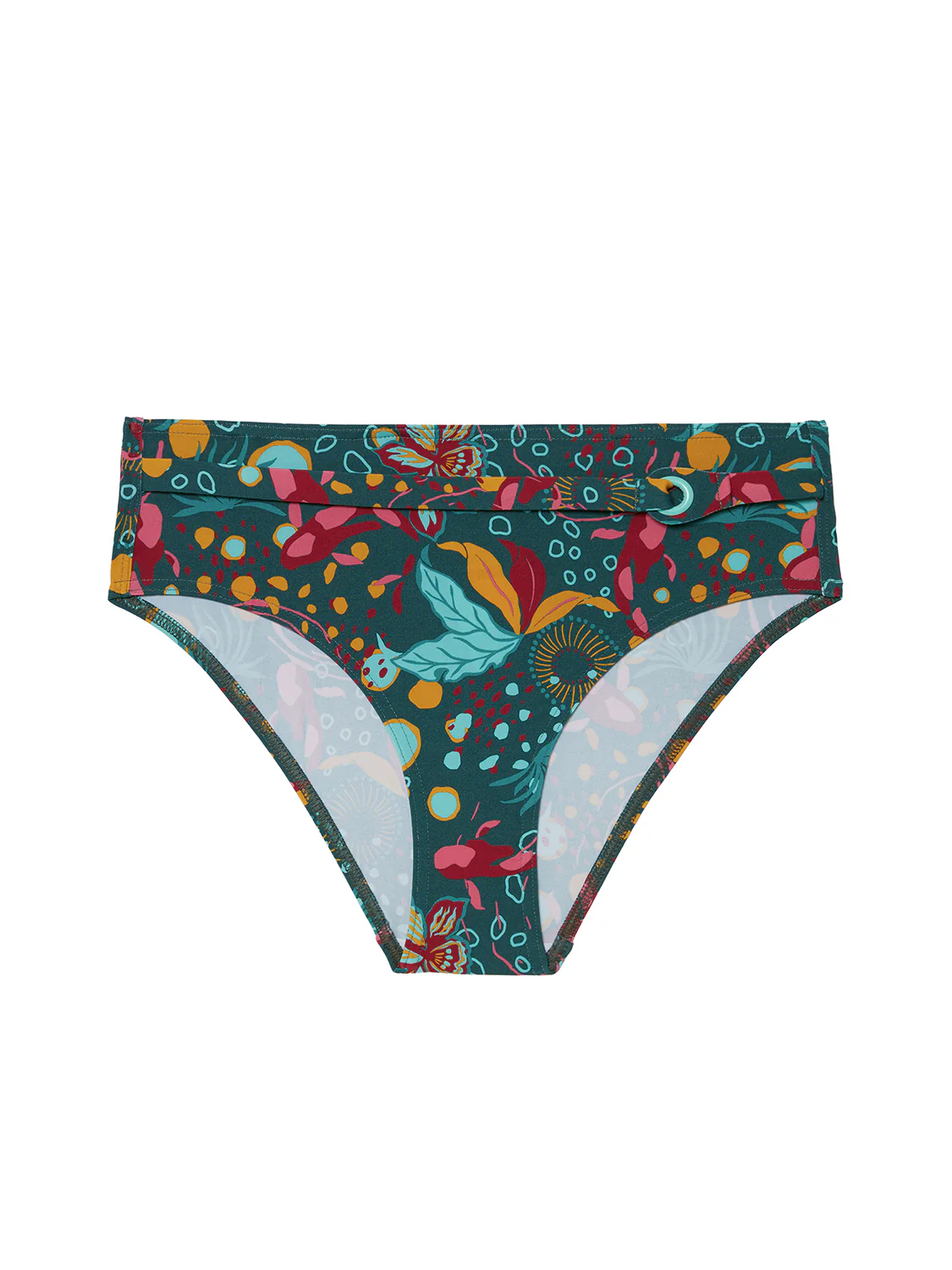 Culotte de bain taille haute - Vert Lagune - Image 3