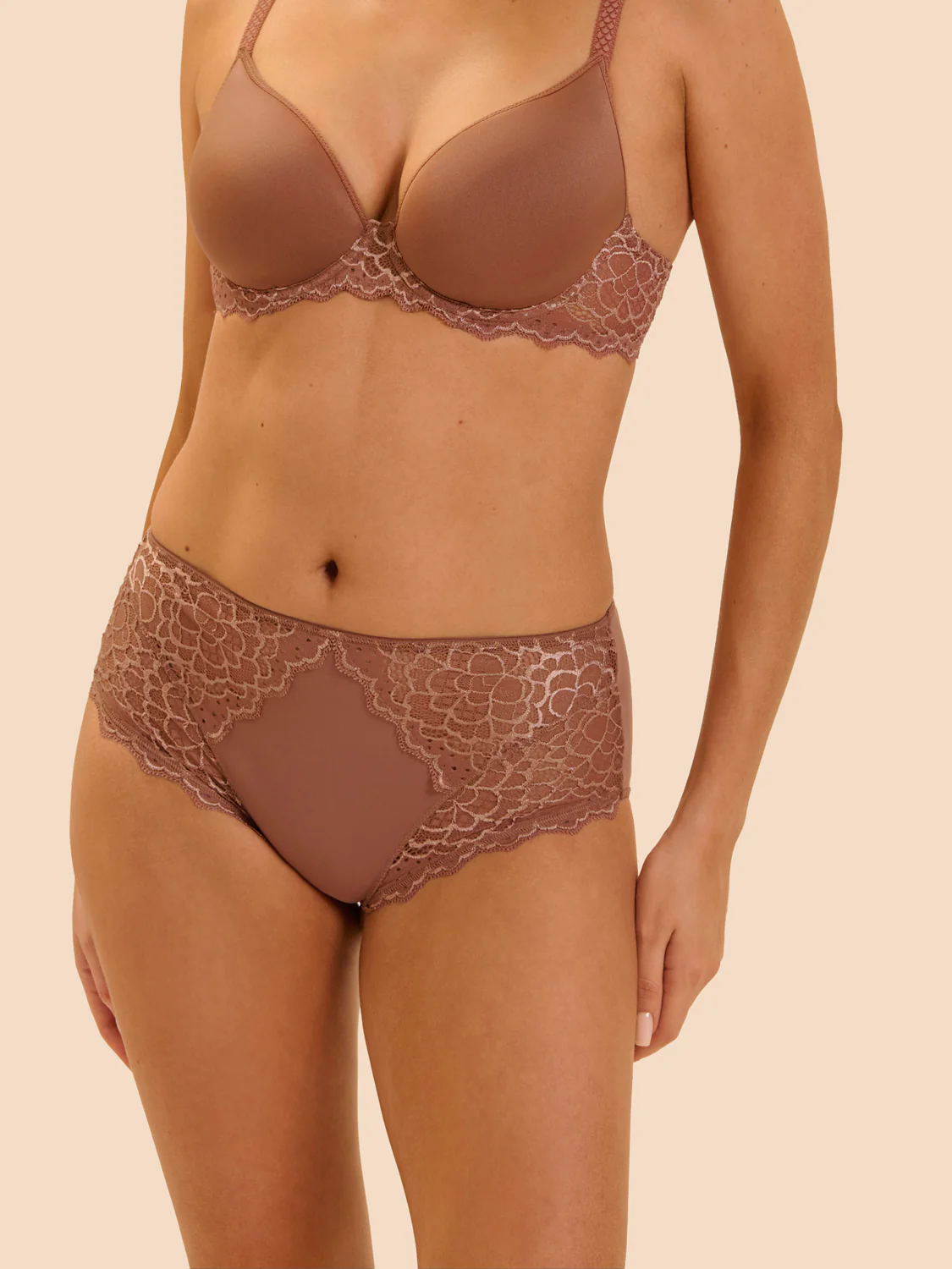Culotte taille haute - Brun coco