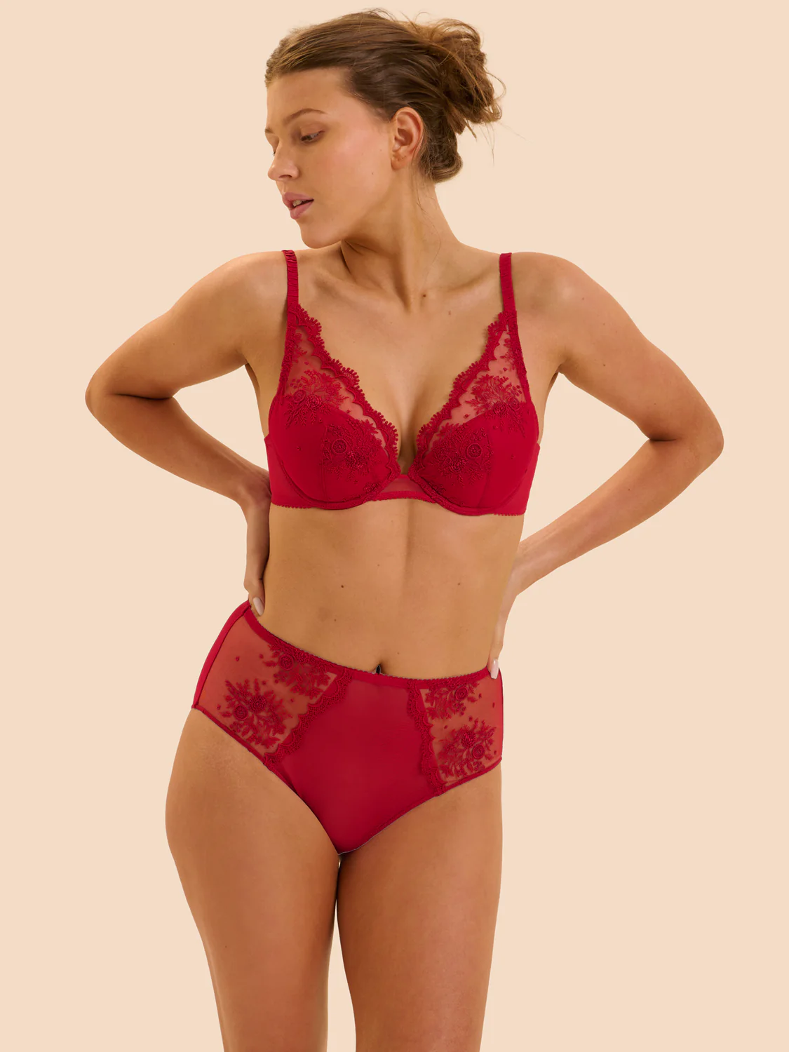 Culotte taille haute - Rouge Opéra - Image 3
