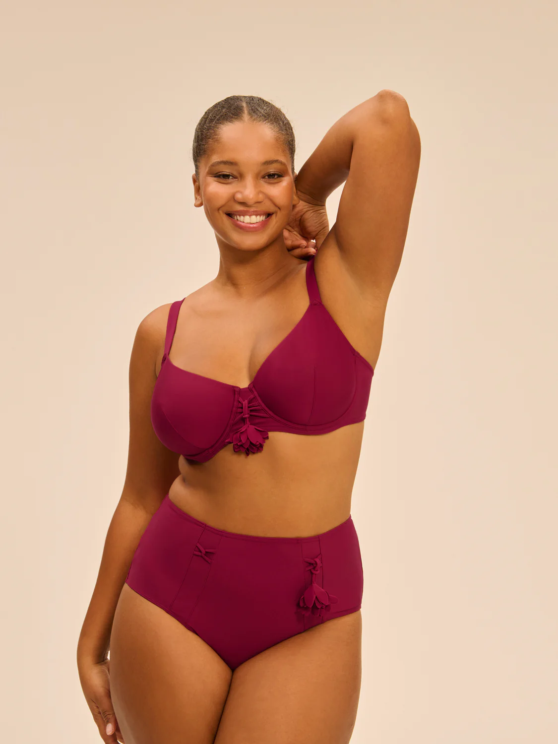 Haut de maillot de bain avec armatures - Cassis - Image 4