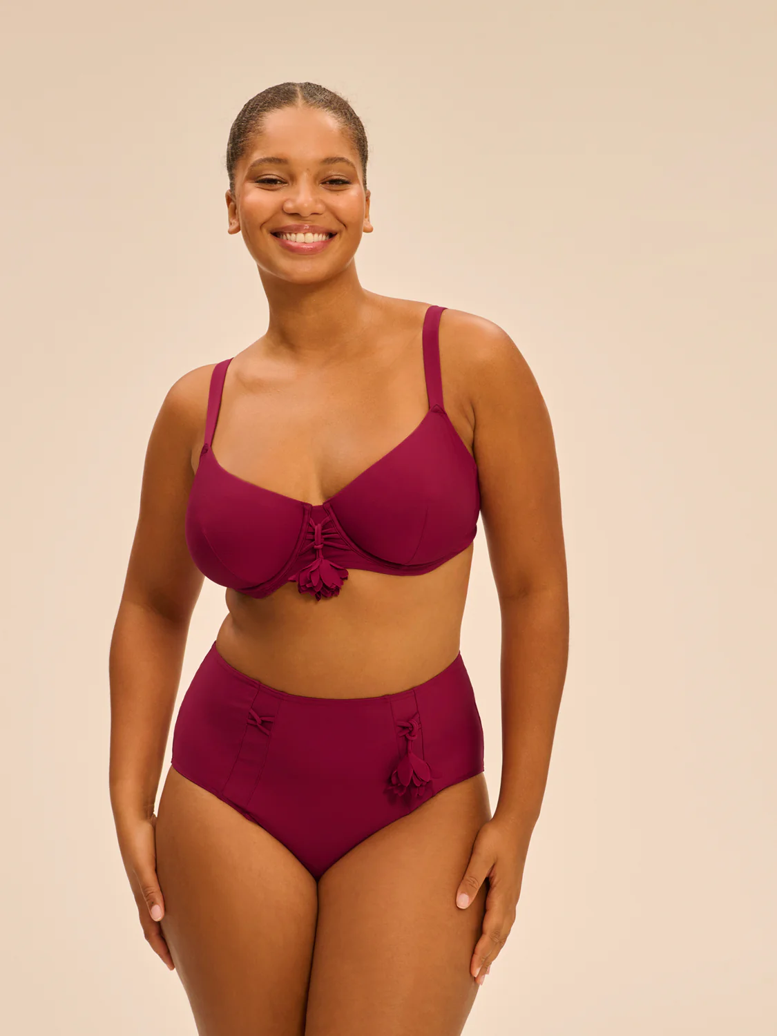 Haut de maillot de bain avec armatures - Cassis - Image 5