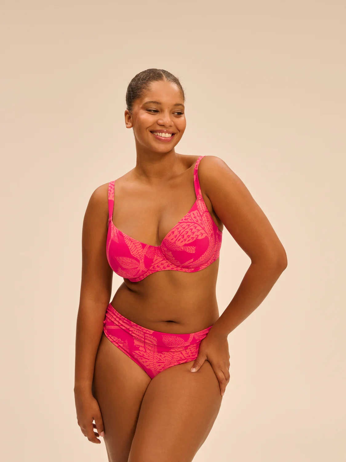 Haut de maillot de bain avec armatures - Imprimé Bright Rose - Image 3