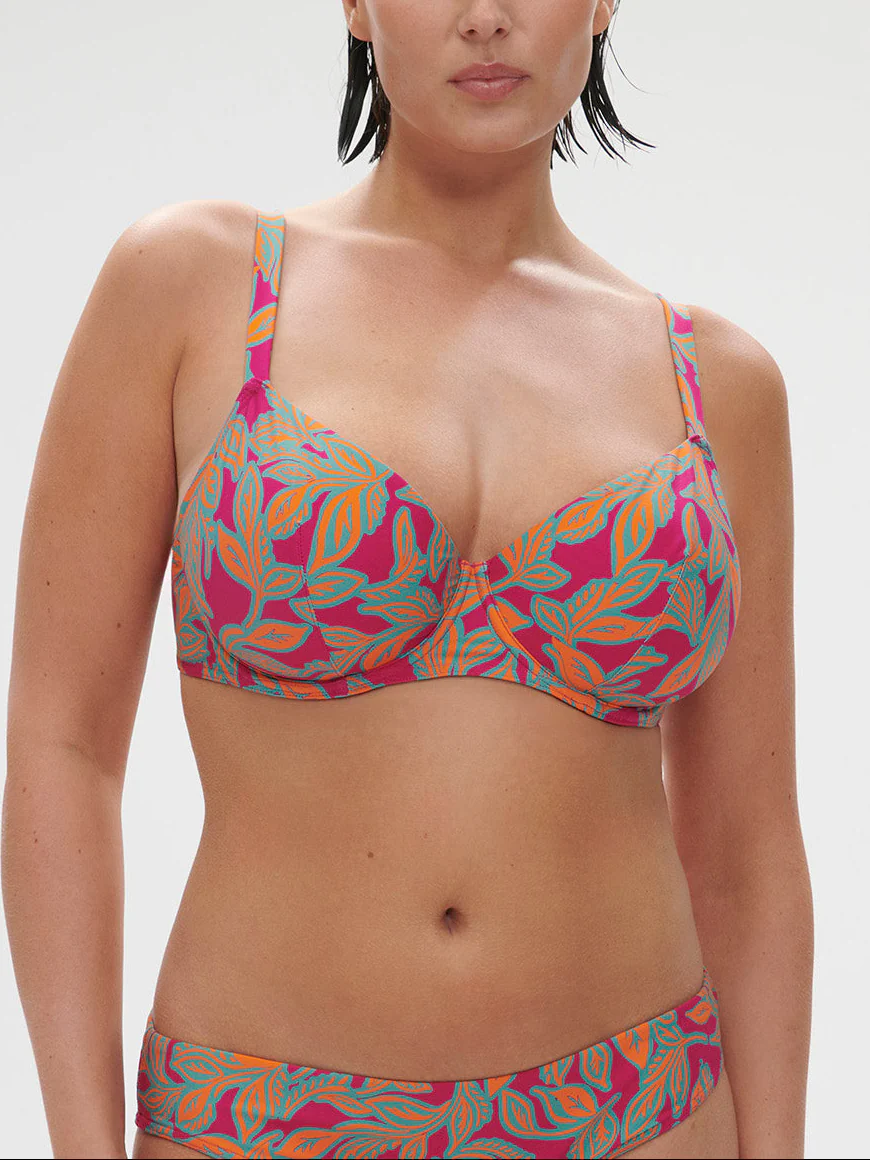 Haut de maillot de bain avec armatures - Imprimé Rose Ménara