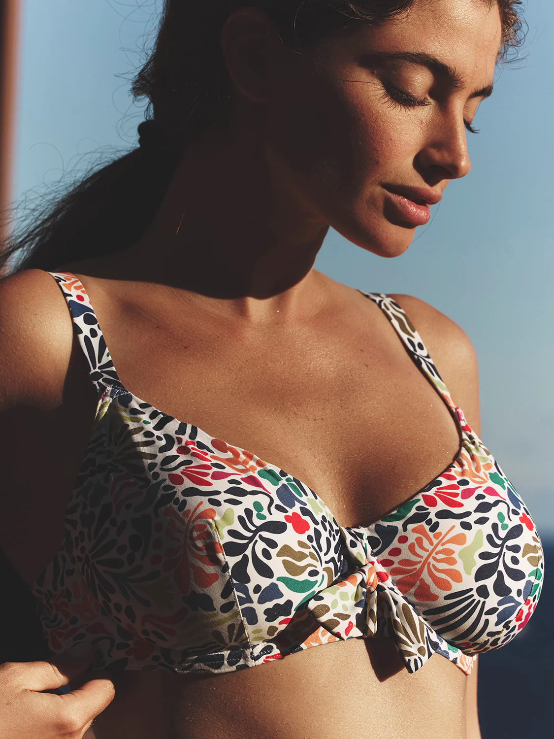 Haut de maillot de bain avec armatures - Imprimé tropico blanc
