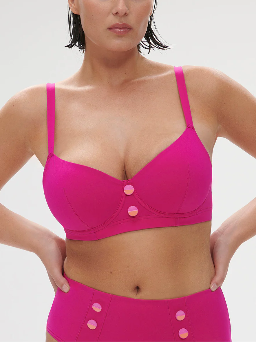 Haut de maillot de bain avec armatures - Rose Hibiscus