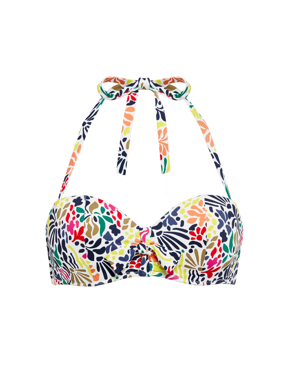 Haut de maillot de bain bandeau à coque - Imprimé tropico blanc - Image 13
