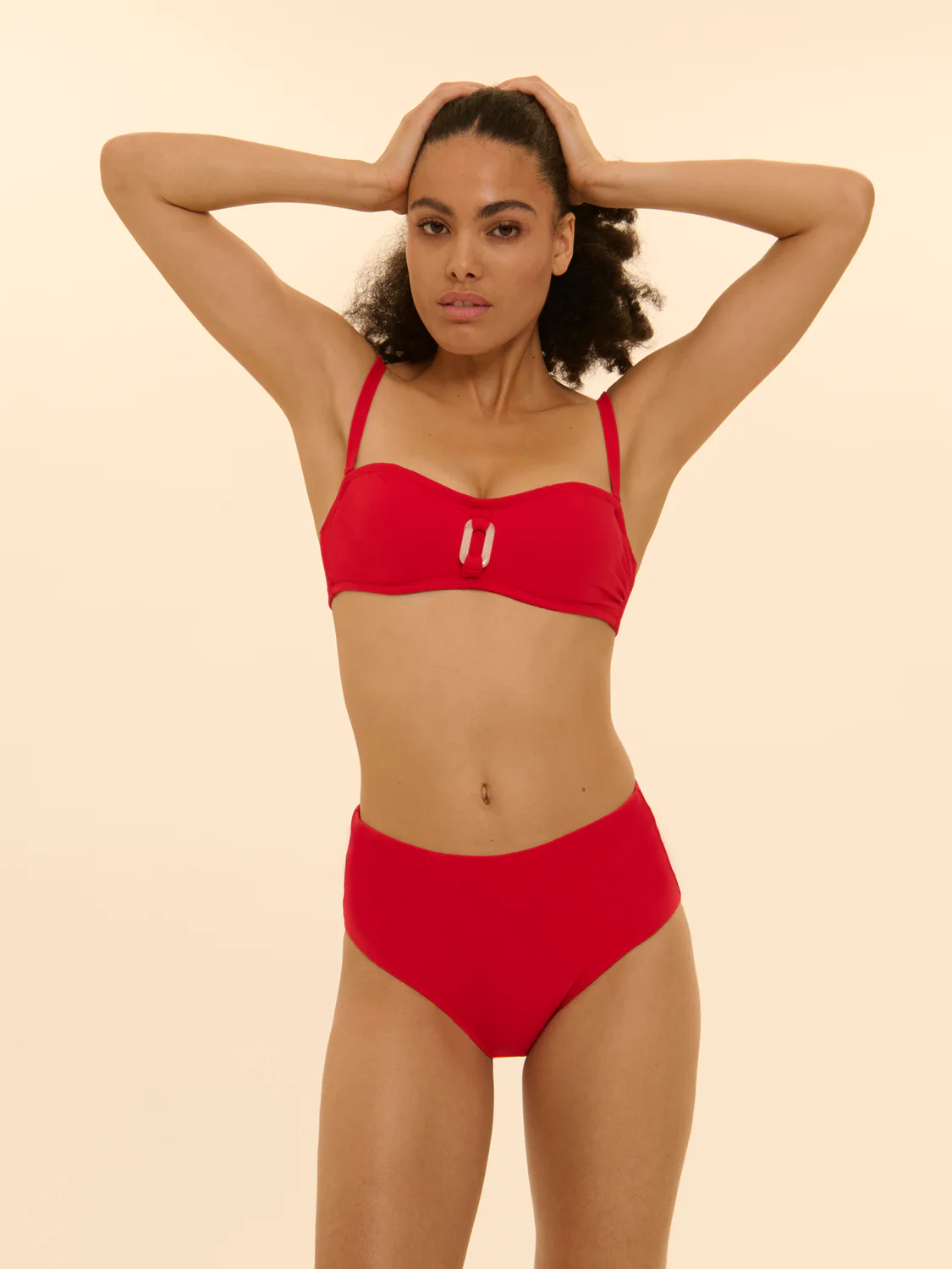 Haut de maillot de bain bandeau mousse avec armatures - Ecarlate - Image 3