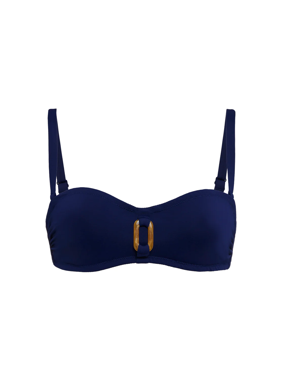 Haut de maillot de bain bandeau mousse avec armatures - Marine - Image 6