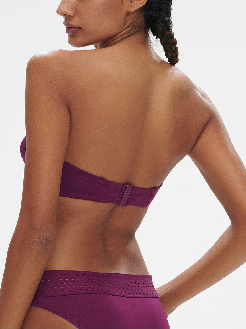 Haut de maillot de bain bandeau mousse avec armatures - Mûre - Image 3