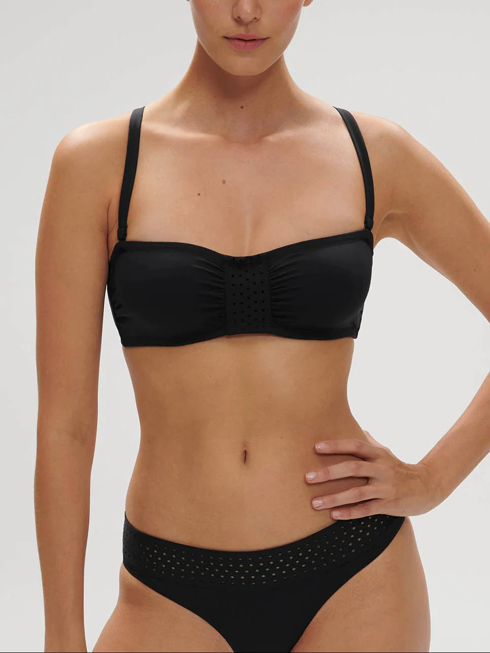 Haut de maillot de bain bandeau mousse avec armatures - Noir