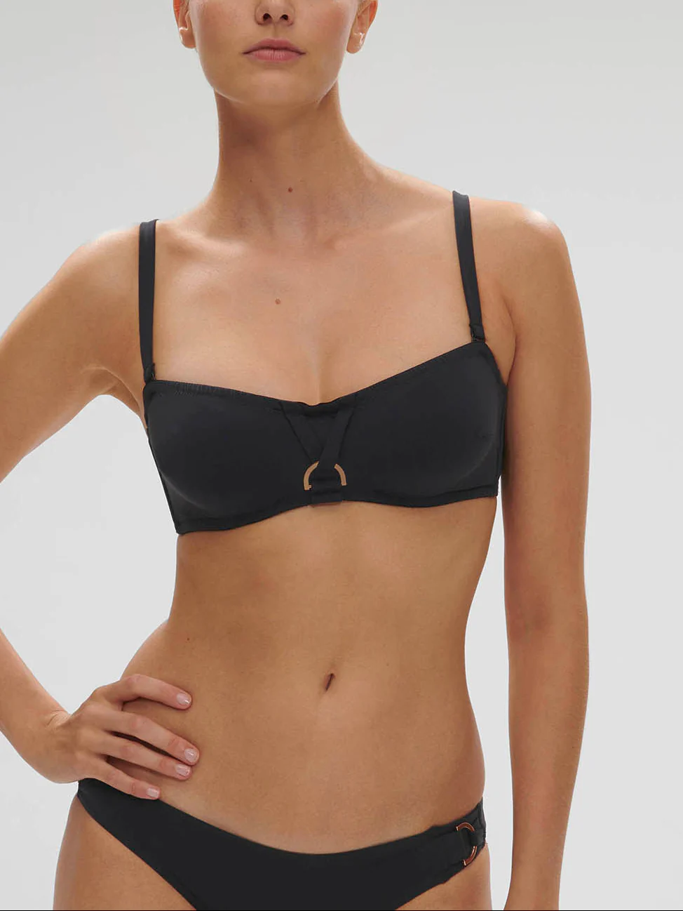 Haut de maillot de bain bandeau mousse avec armatures - Noir