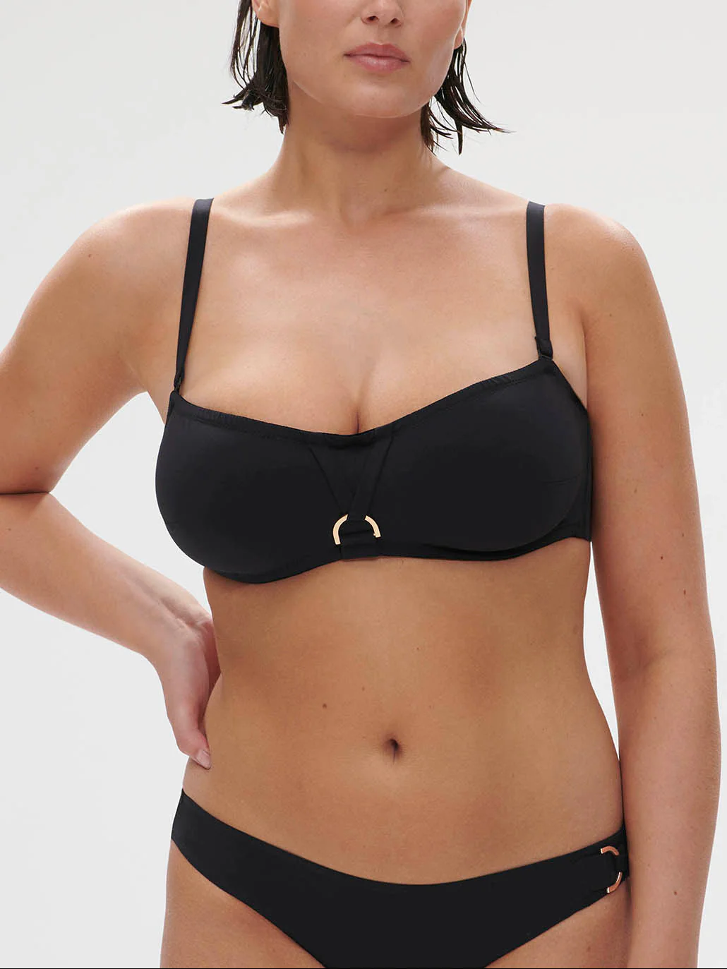 Haut de maillot de bain bandeau mousse avec armatures - Noir - Image 3