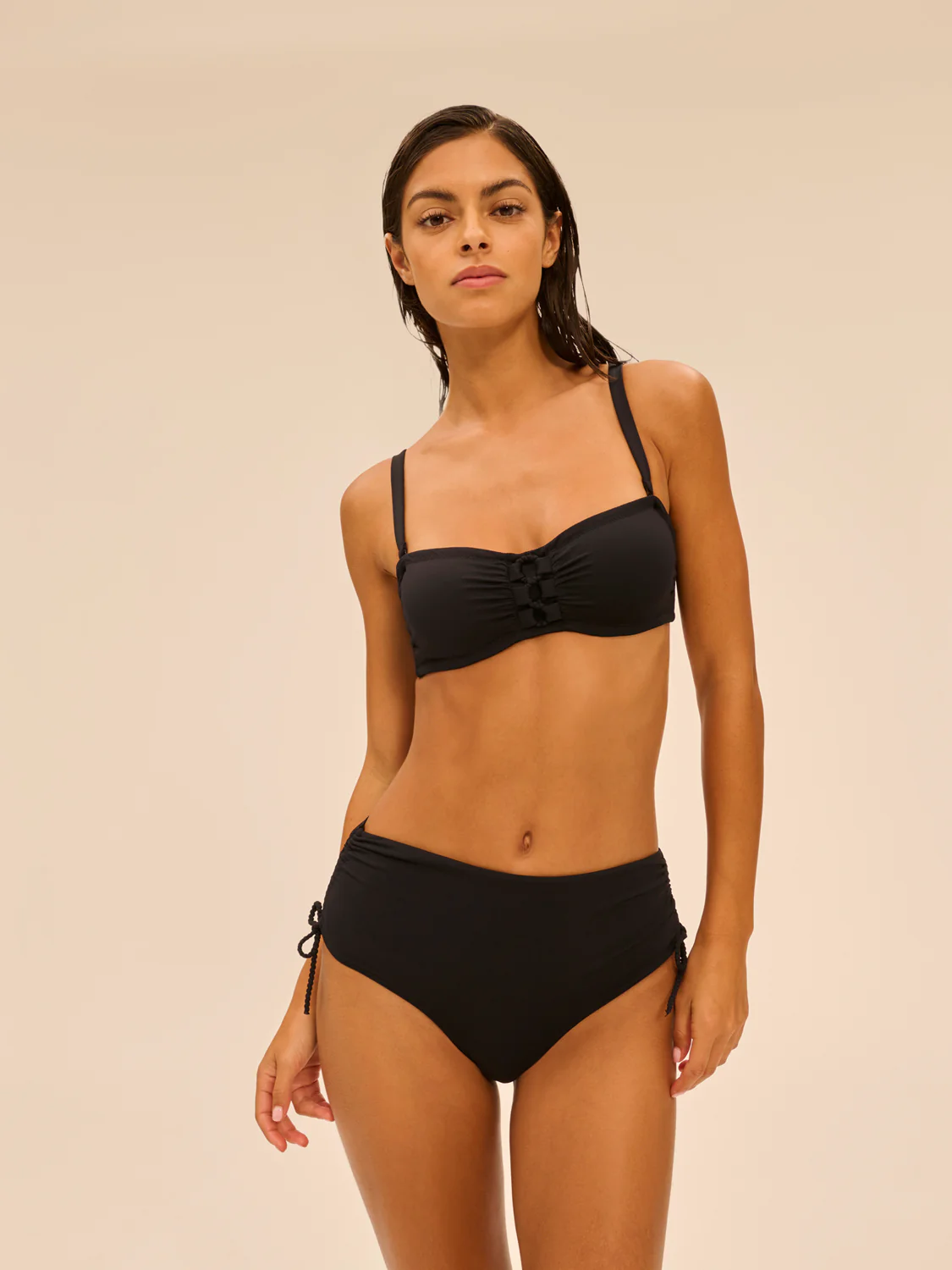 Haut de maillot de bain bandeau mousse avec armatures - Noir - Image 5
