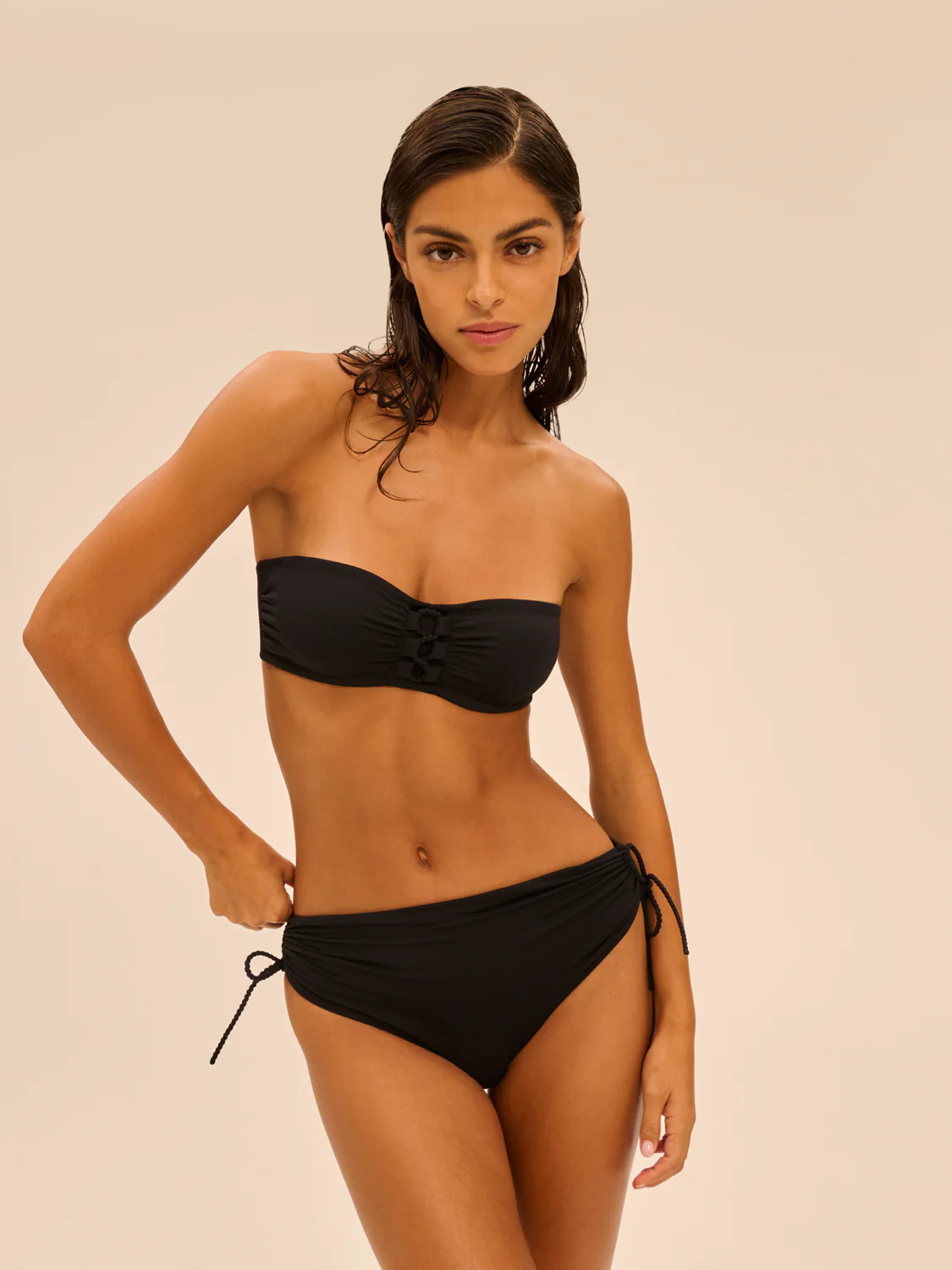 Haut de maillot de bain bandeau mousse avec armatures - Noir - Image 7