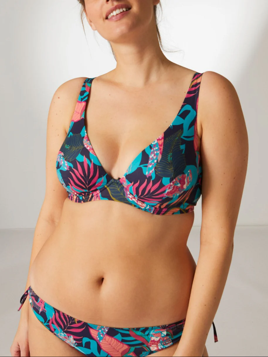 Haut de maillot de bain triangle avec armatures - Bleu cosmos