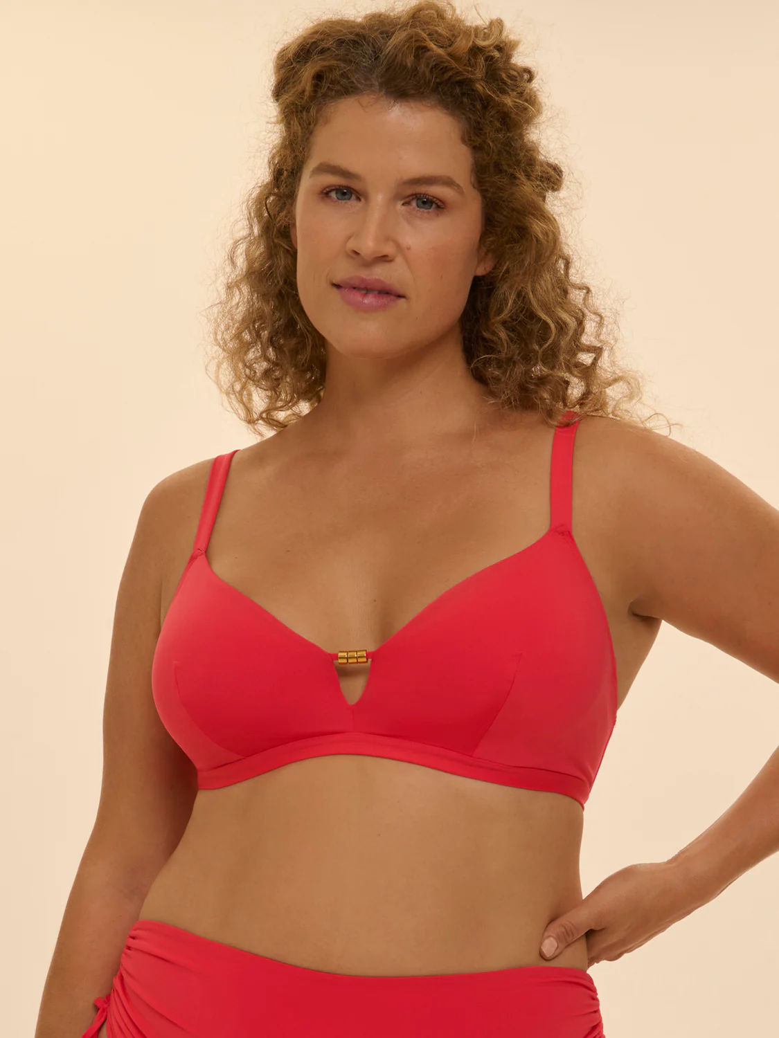 Haut de maillot de bain triangle avec armatures cachées - Flamingo