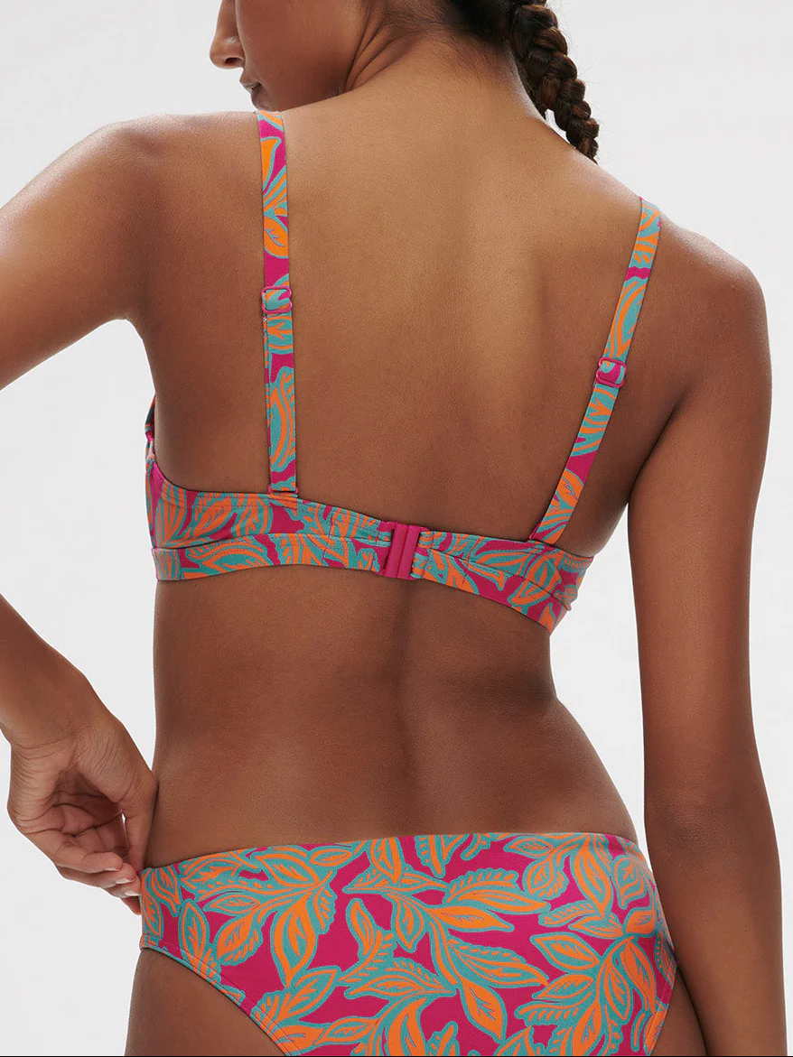 Haut de maillot de bain triangle avec armatures cachées - Imprimé Rose Ménara - Image 2