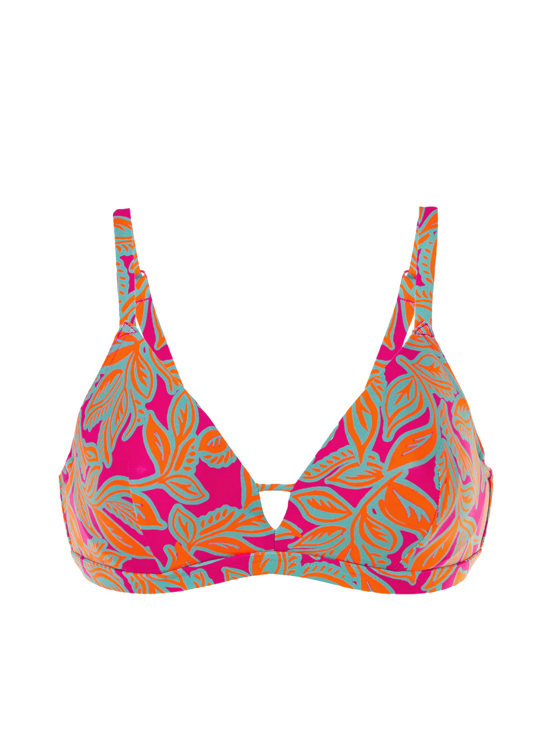 Haut de maillot de bain triangle avec armatures cachées - Imprimé Rose Ménara - Image 5
