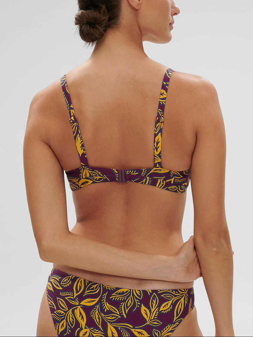 Haut de maillot de bain triangle avec armatures cachées - Imprimé Violet Agadir - Image 2