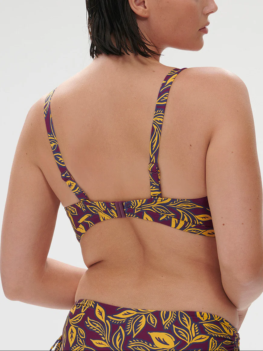Haut de maillot de bain triangle avec armatures cachées - Imprimé Violet Agadir - Image 4