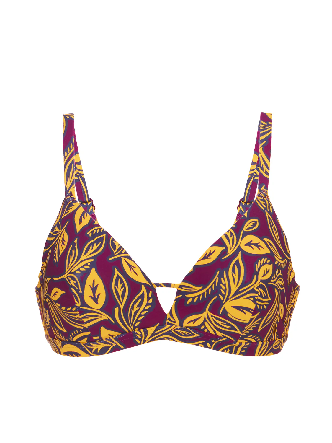Haut de maillot de bain triangle avec armatures cachées - Imprimé Violet Agadir - Image 5