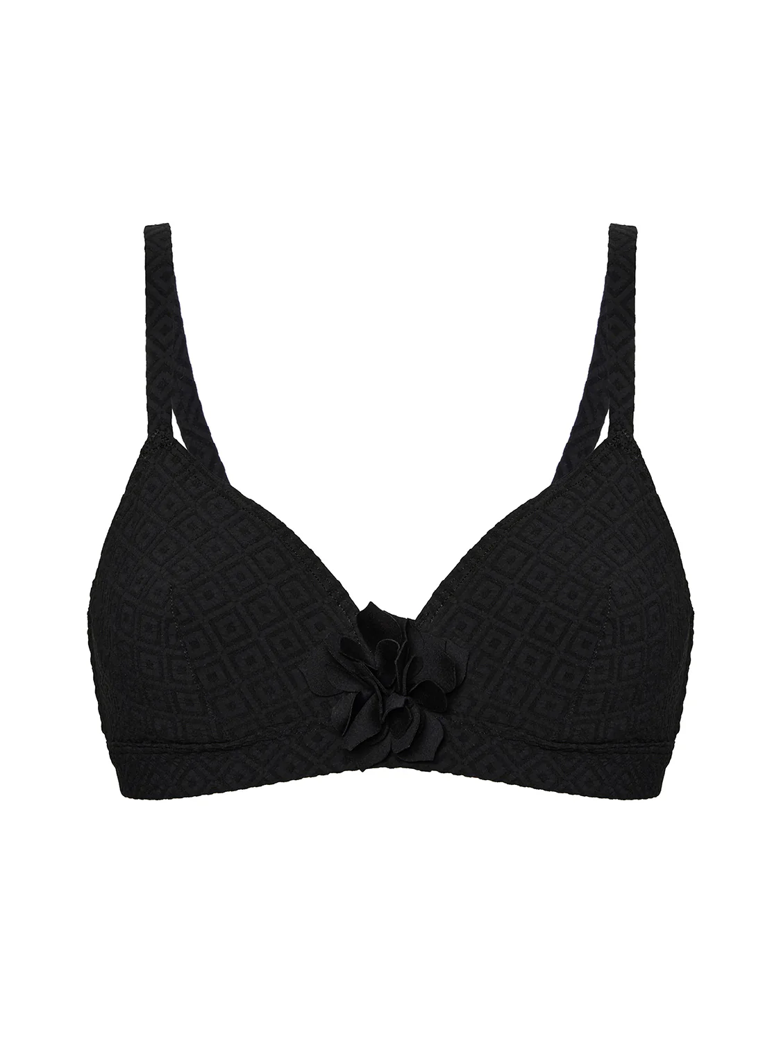 Haut de maillot de bain triangle avec armatures cachées - Noir - Image 3