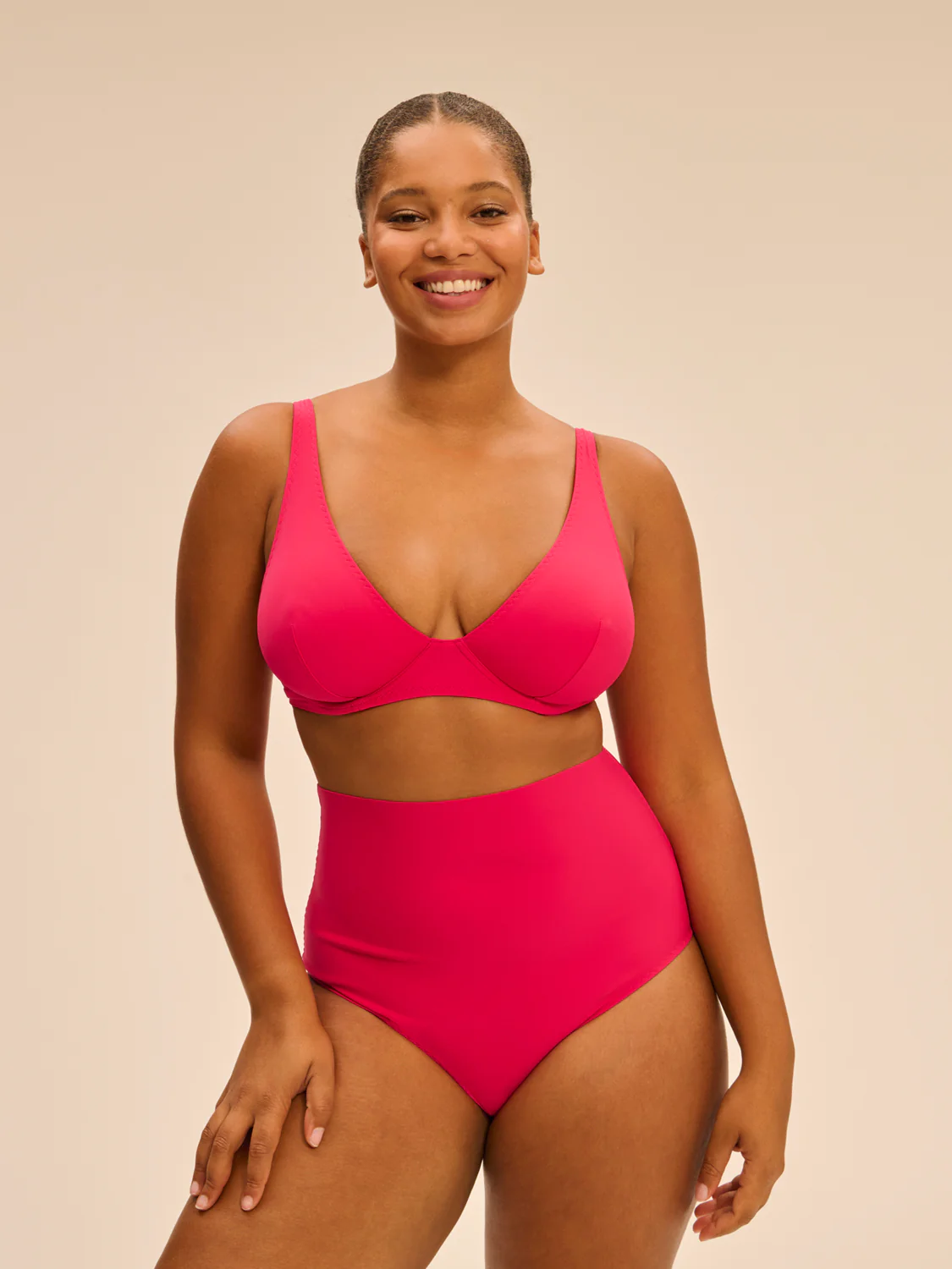 Haut de maillot de bain triangle avec armatures - Lipstick - Image 12
