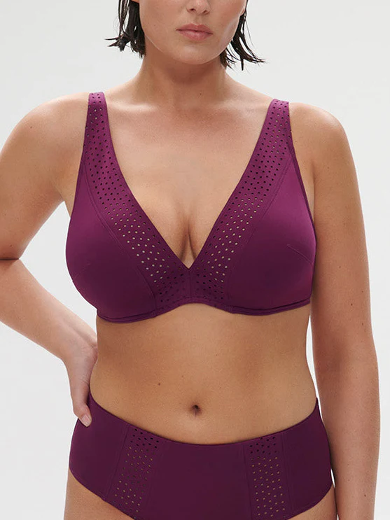 Haut de maillot de bain triangle avec armatures - Mûre - Image 3