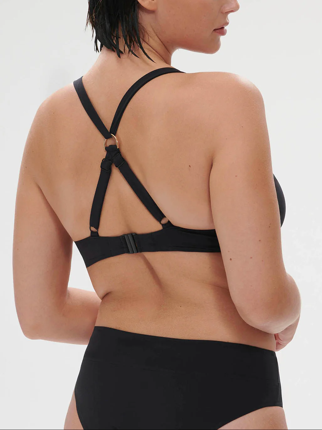 Haut de maillot de bain triangle avec armatures - Noir - Image 4