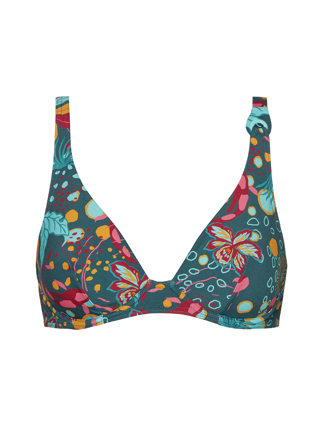 Haut de maillot de bain triangle avec armatures - Vert Lagune - Image 3
