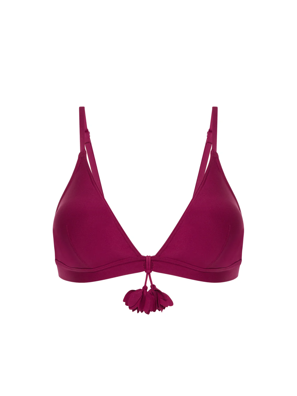Haut de maillot de bain triangle sans armature - Cassis - Image 7