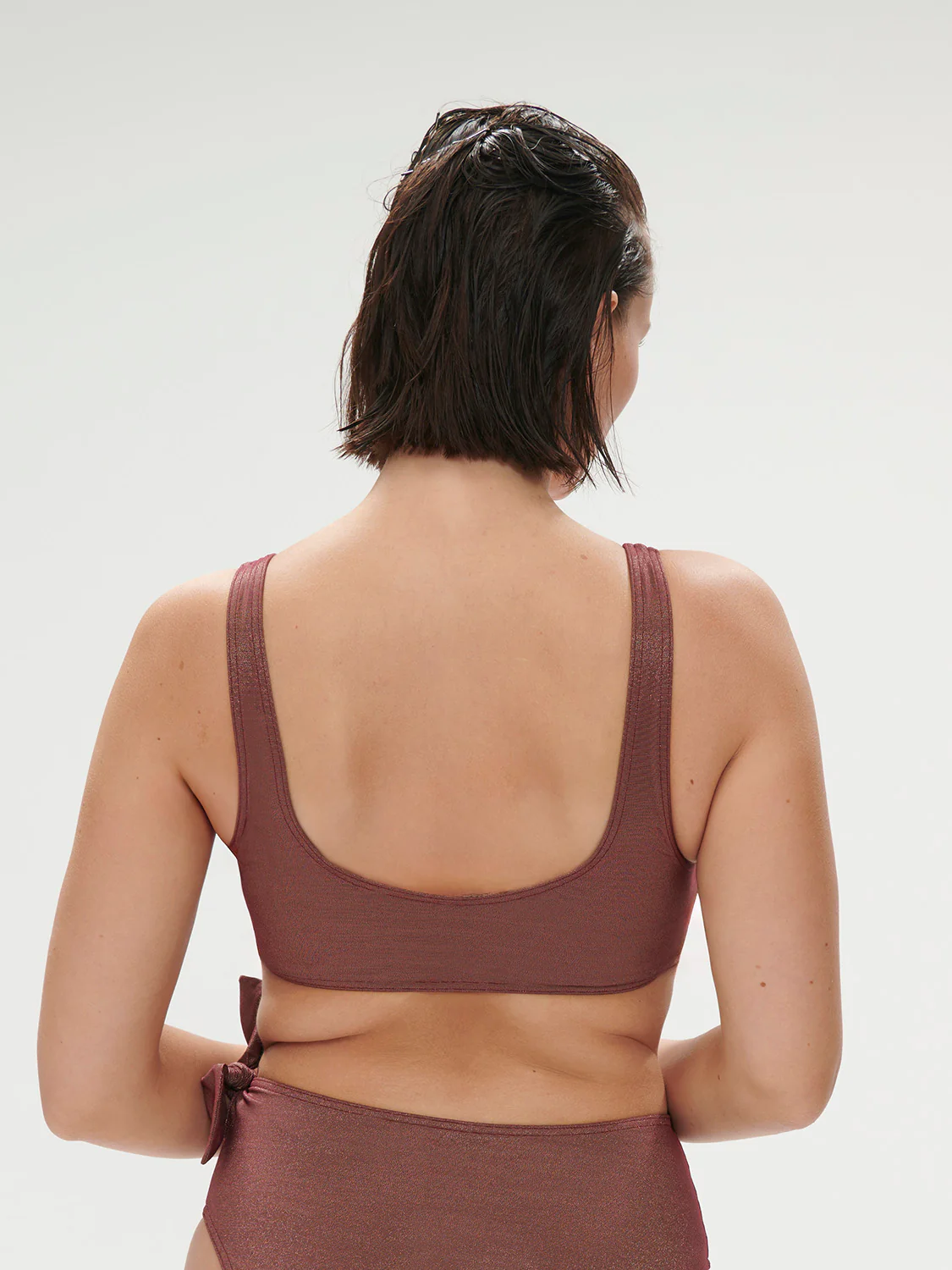 Haut de maillot de bain triangle sans armature - Lurex Dark Purple - Image 5