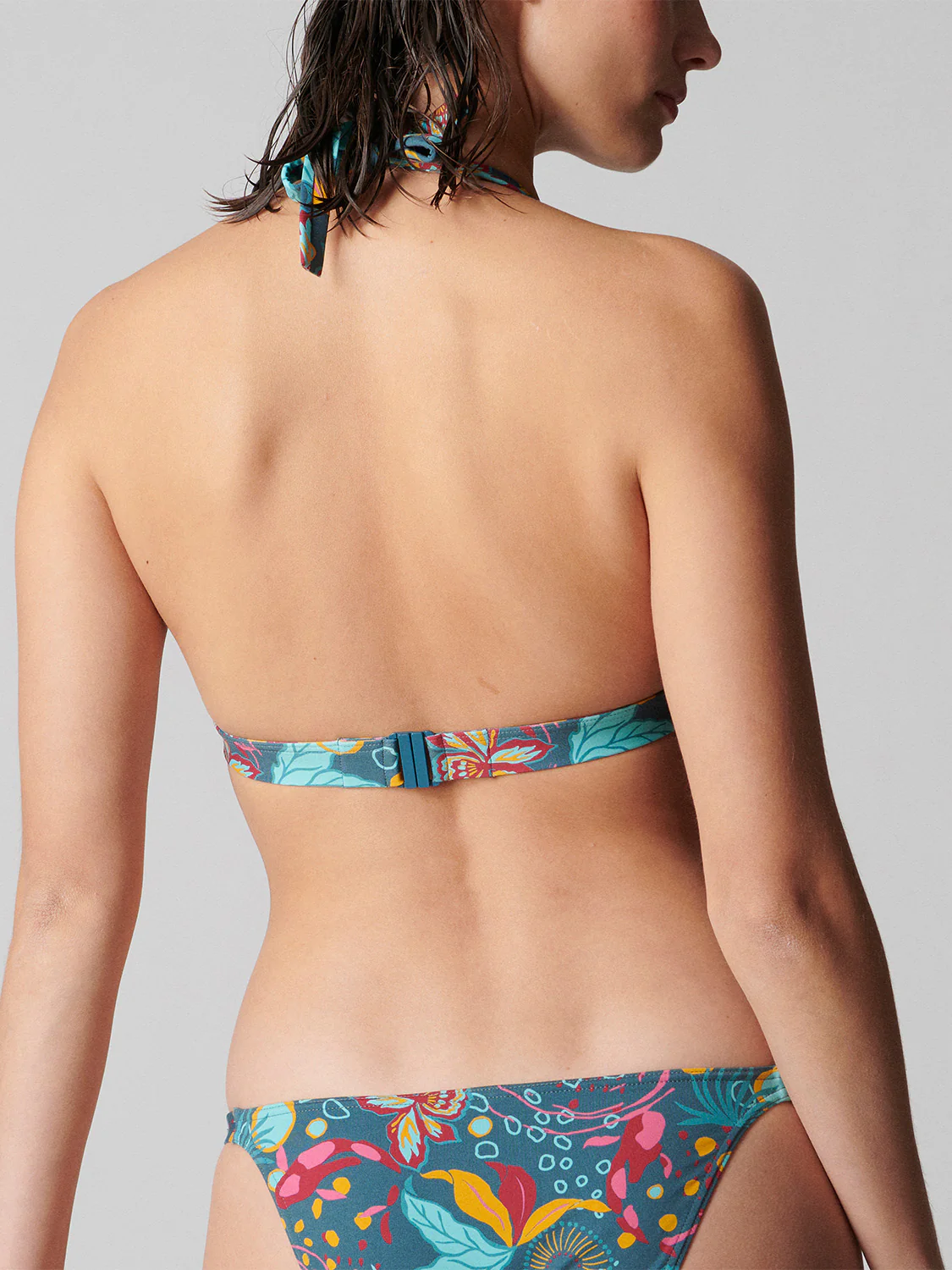 Haut de maillot de bain triangle sans armature - Vert Lagune - Image 3