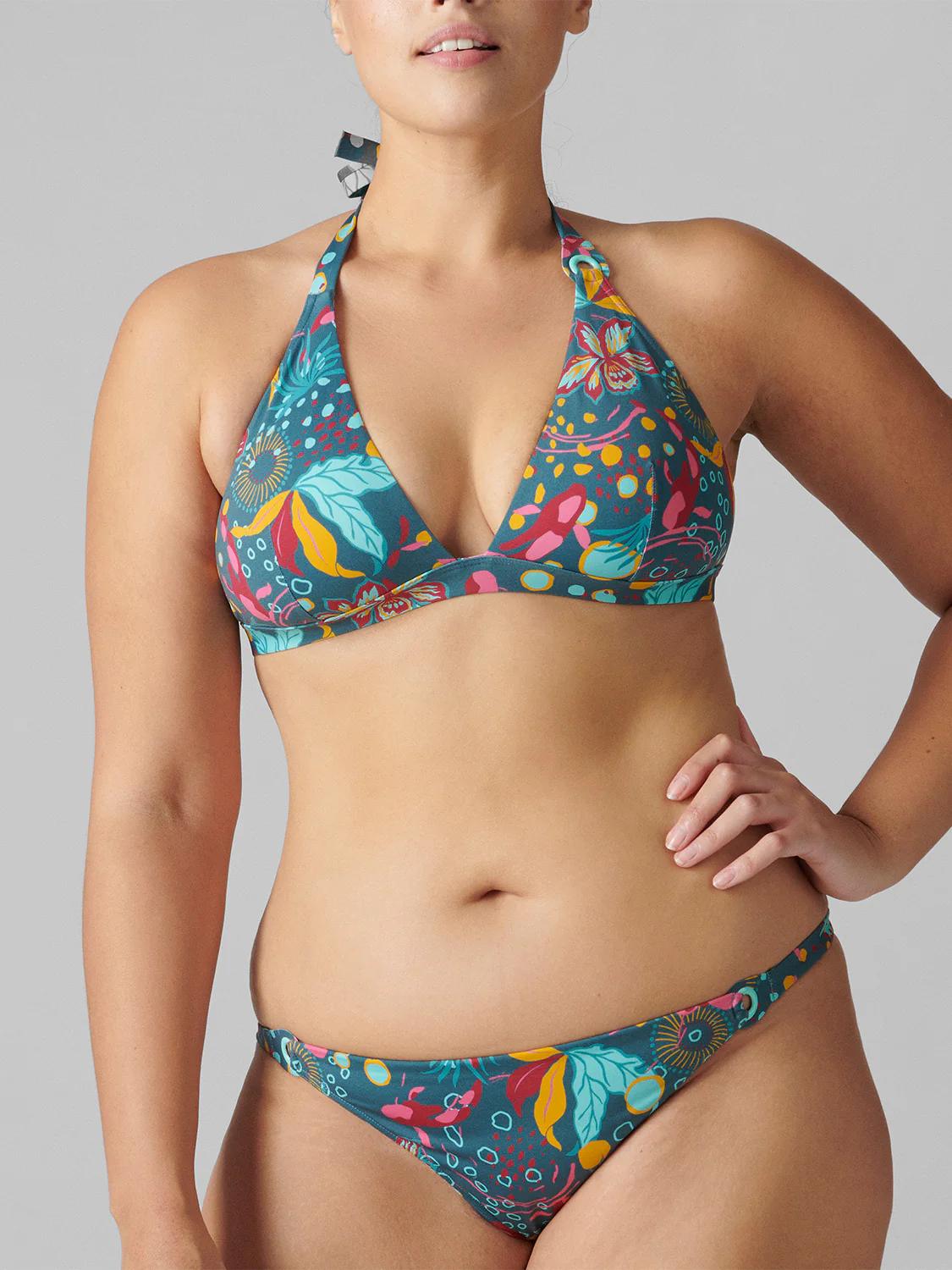 Haut de maillot de bain triangle sans armature - Vert Lagune - Image 4
