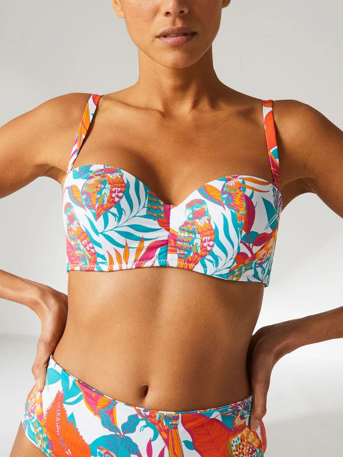 Haut de maillot de bain bandeau coque sans armature - Blanc Summer