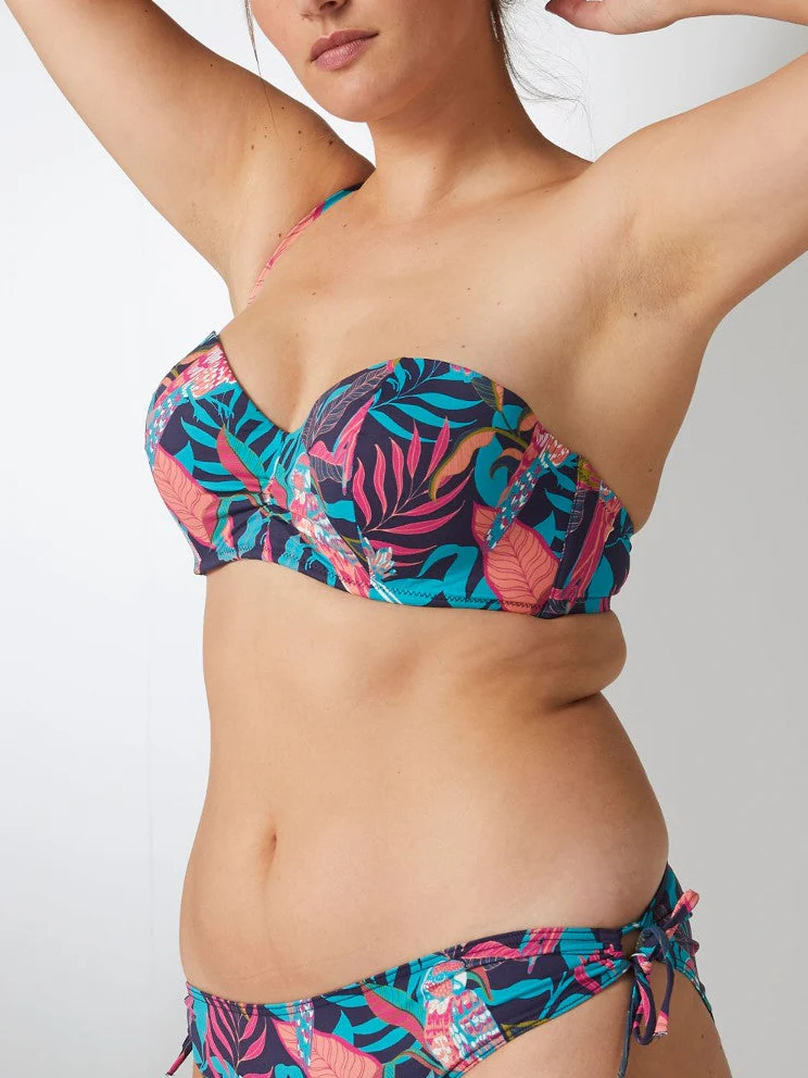 Haut de maillot de bain bandeau coque sans armature - Bleu cosmos