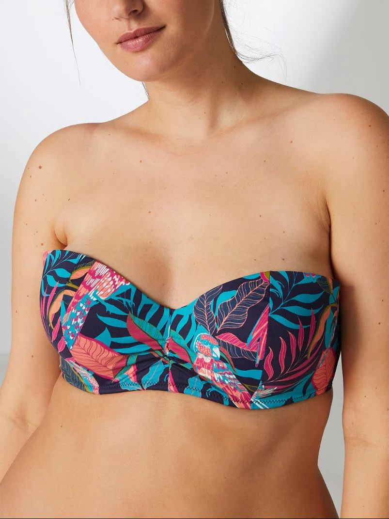 Haut de maillot de bain bandeau coque sans armature - Bleu cosmos - Image 2