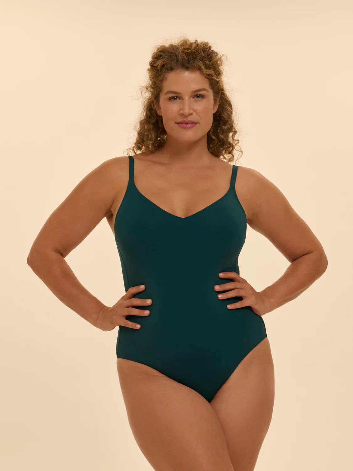 Maillot de bain 1 pièce bonnet mousse sans armature - Emeraude - Image 9