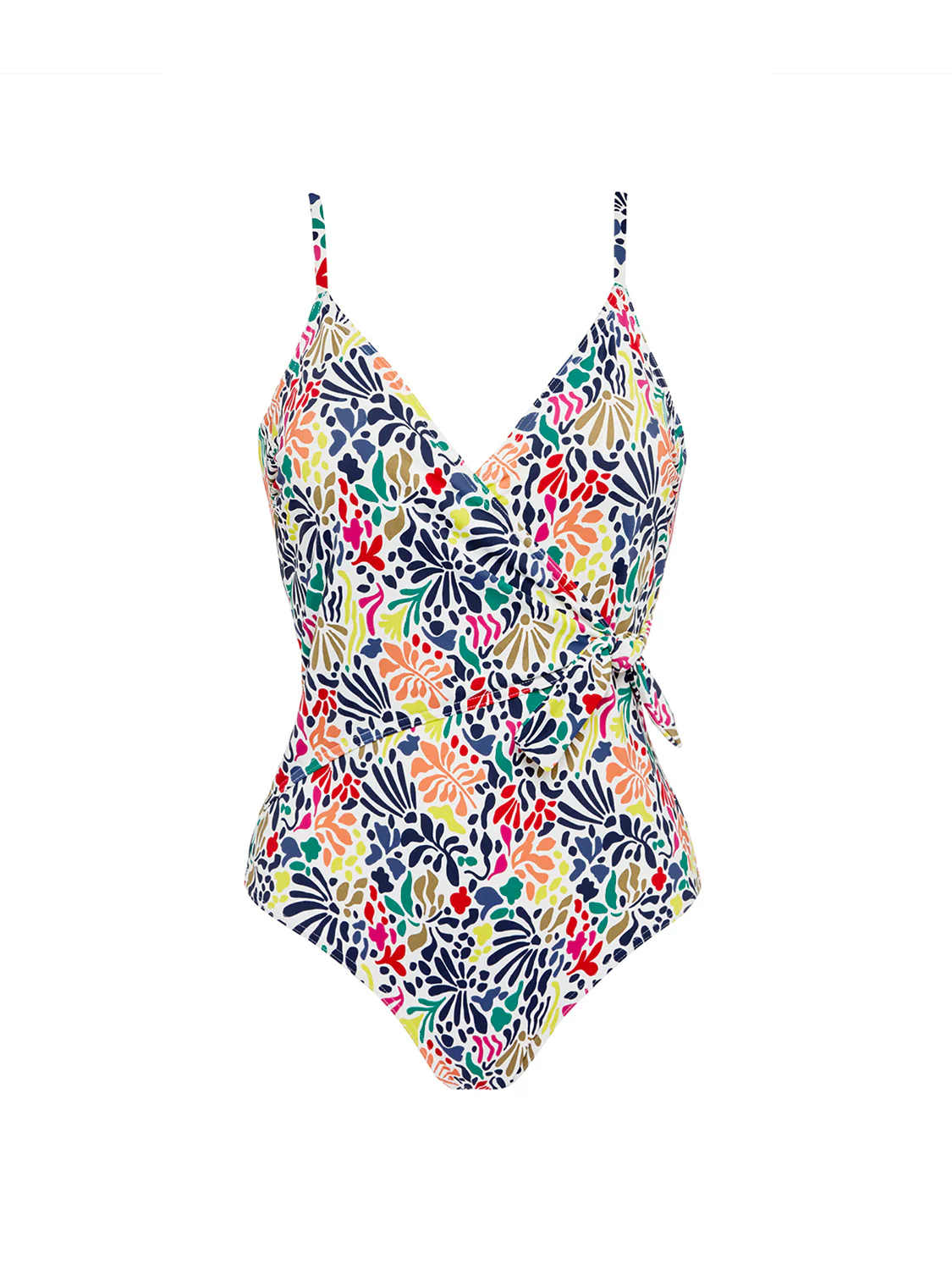 Maillot de bain 1 pièce bonnet mousse sans armature - Imprimé tropico blanc - Image 7