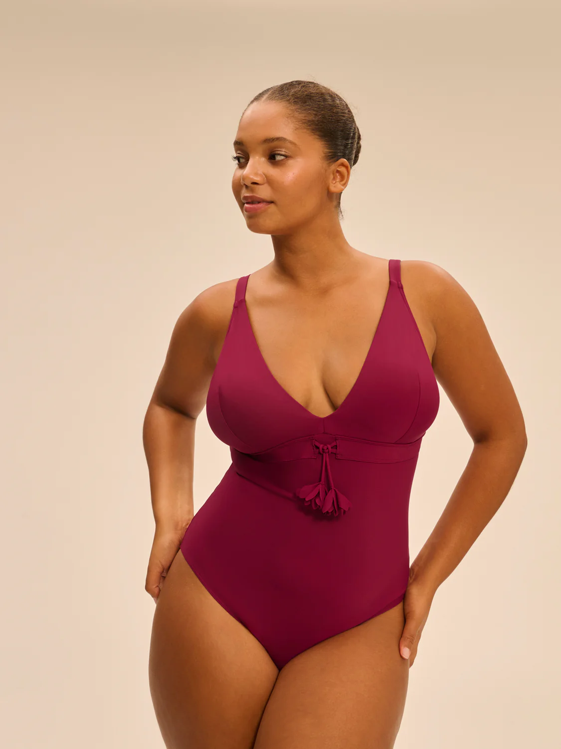 Maillot de bain 1 pièce de bain avec armatures cachées - Cassis - Image 10