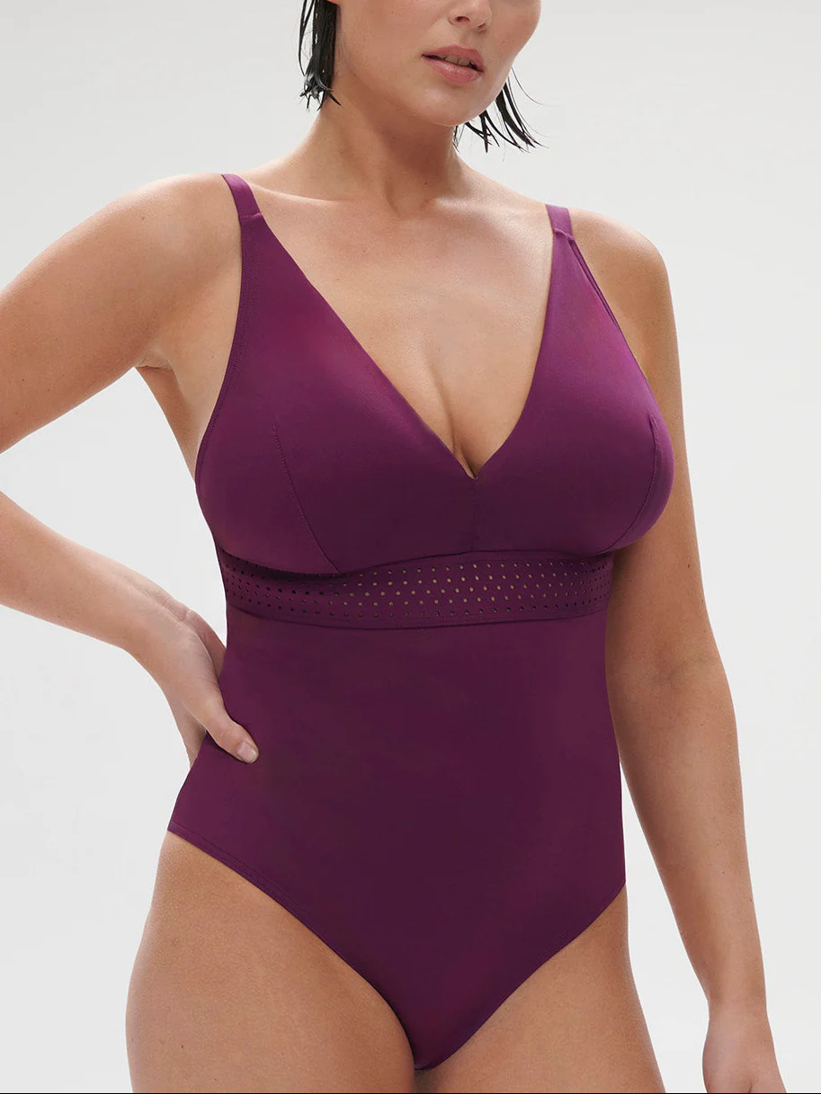 Maillot de bain 1 pièce de bain avec armatures cachées - Mûre - Image 3